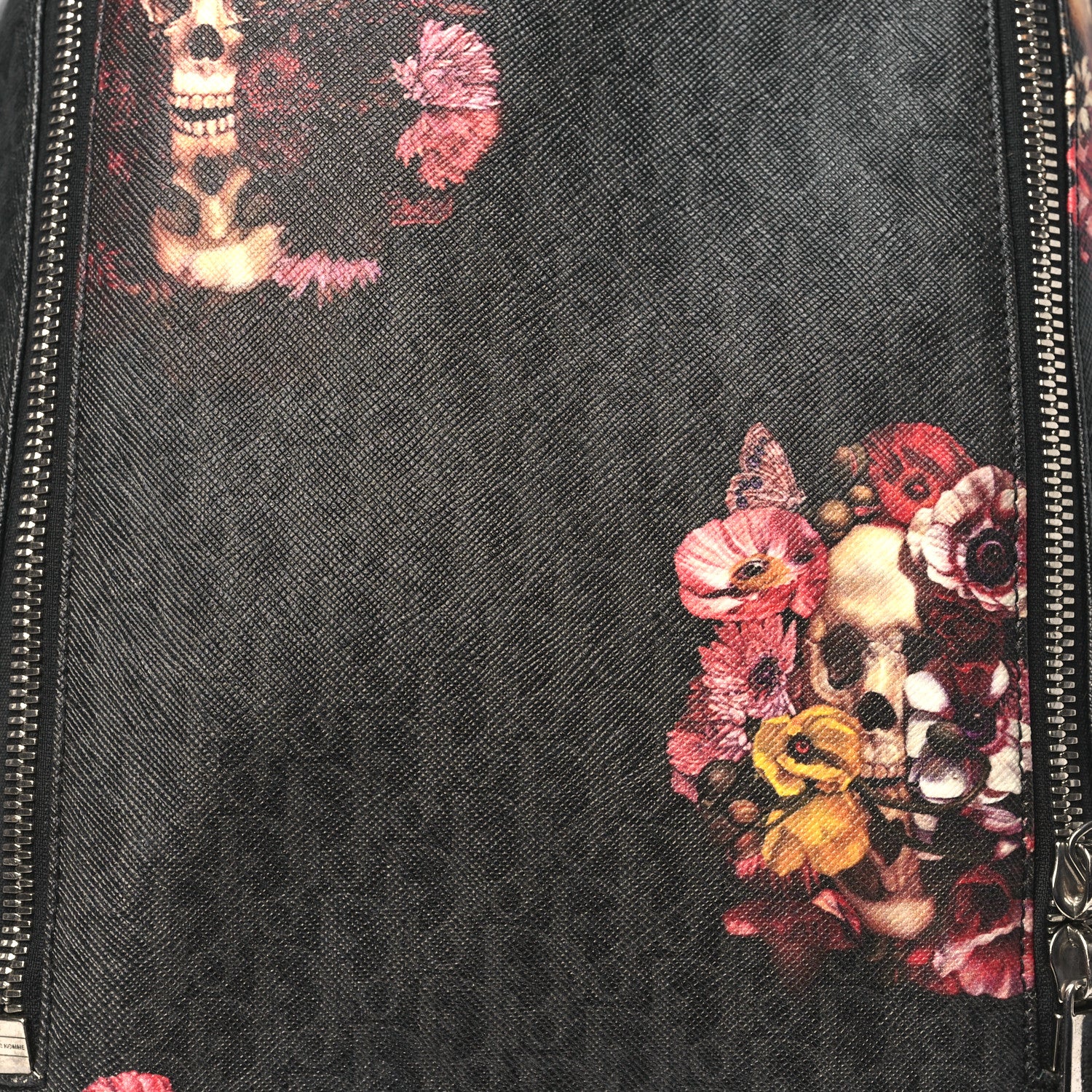Christian Dior x Toru Kamei Coated Canvas Floral Skull Sling Backpack Grey Multicolor 8 of 10