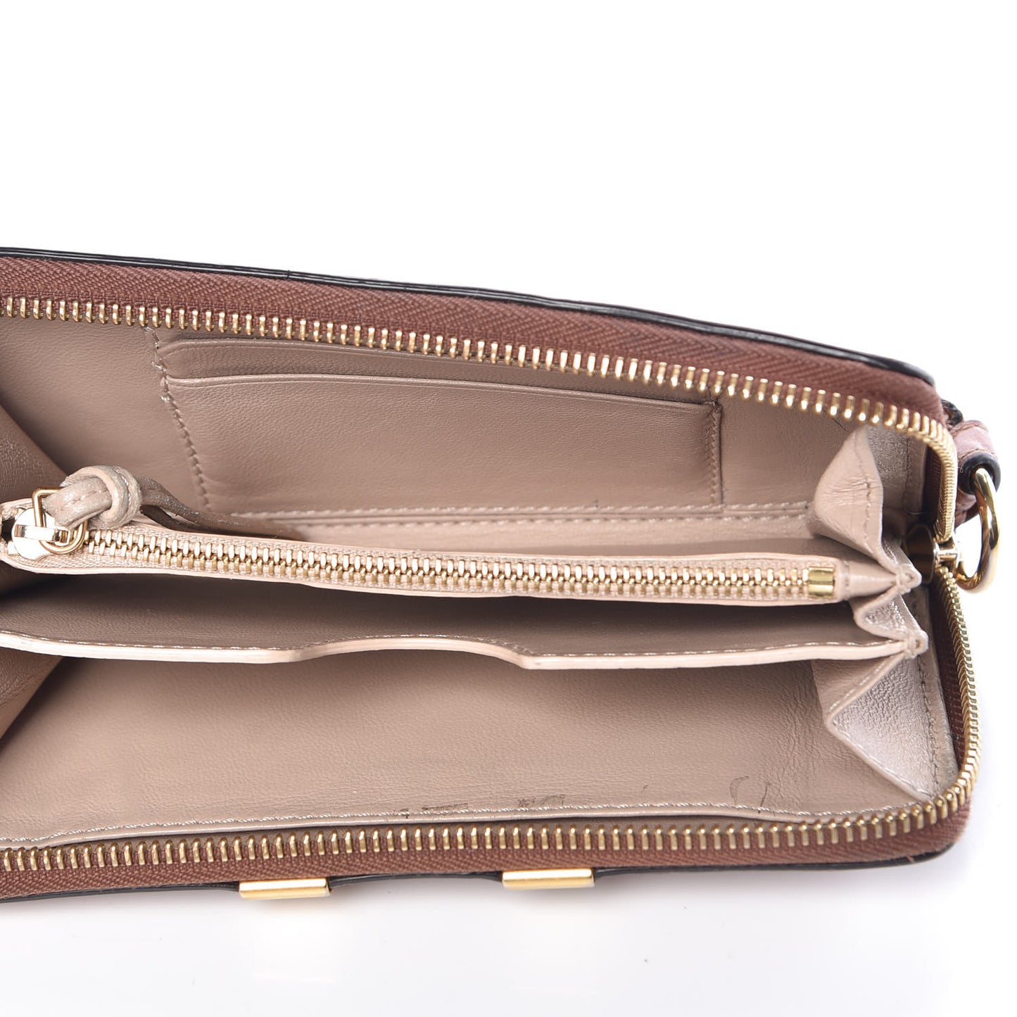 Grained Calfskin Marcie Long Zip Around Wallet Tan