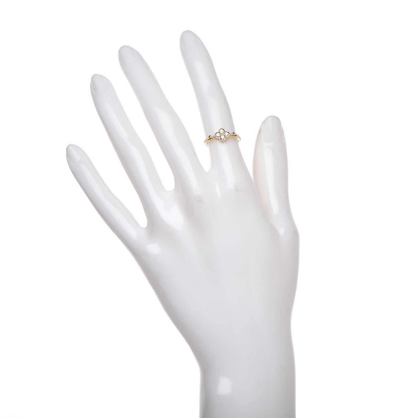 18K Yellow Gold Diamond Hindu Floral Ring 48 4.5