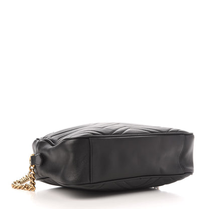 Gucci Calfskin Matelasse Medium GG Marmont Chain Shoulder Bag Black 4 of 11