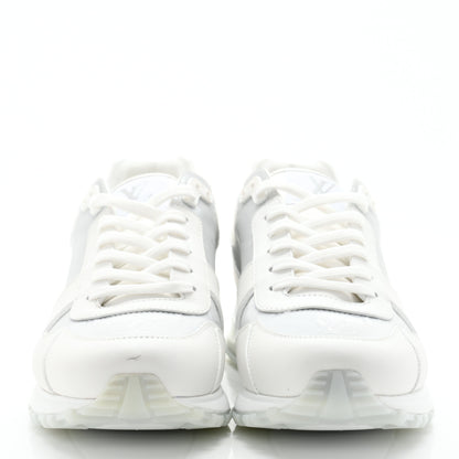 Louis Vuitton Iridescent Textile Monogram Calfskin Mens Run Away Sneakers 7 White 2 of 12