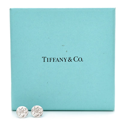 Tiffany Sterling Silver Notes Round Earrings 4 of 4