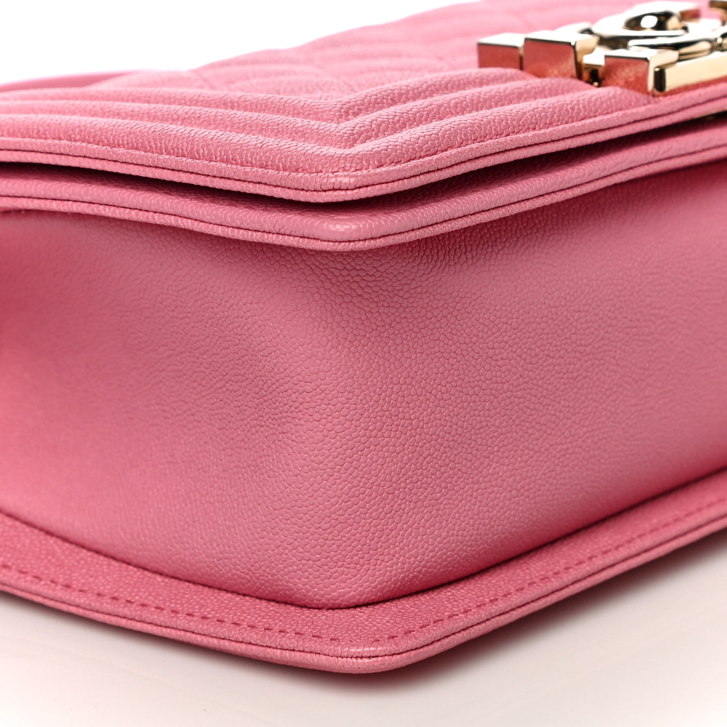 Caviar Quilted Small Boy Flap Pink