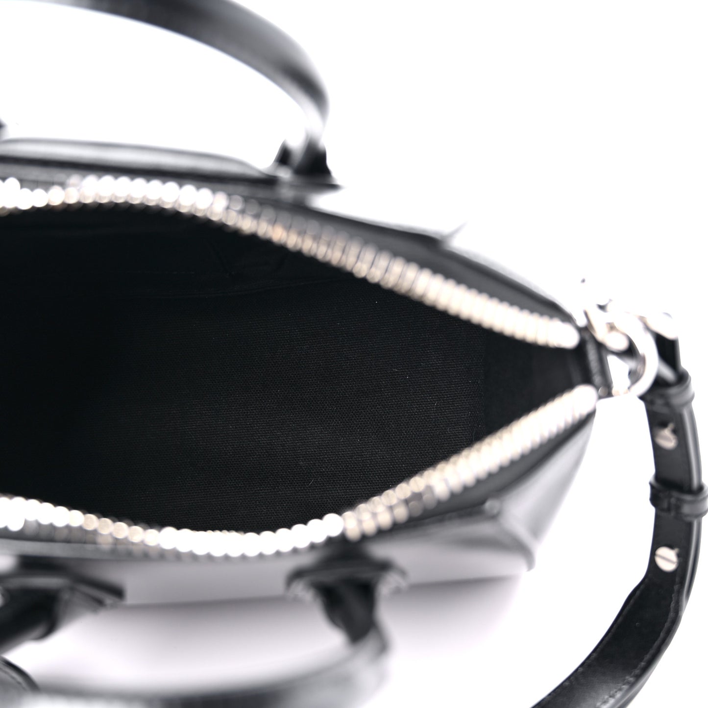 Shiny Lord Calfskin Mini Antigona Black