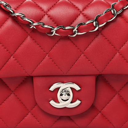 Chanel Lambskin Quilted Mini Rectangular Flap Red 7 of 10
