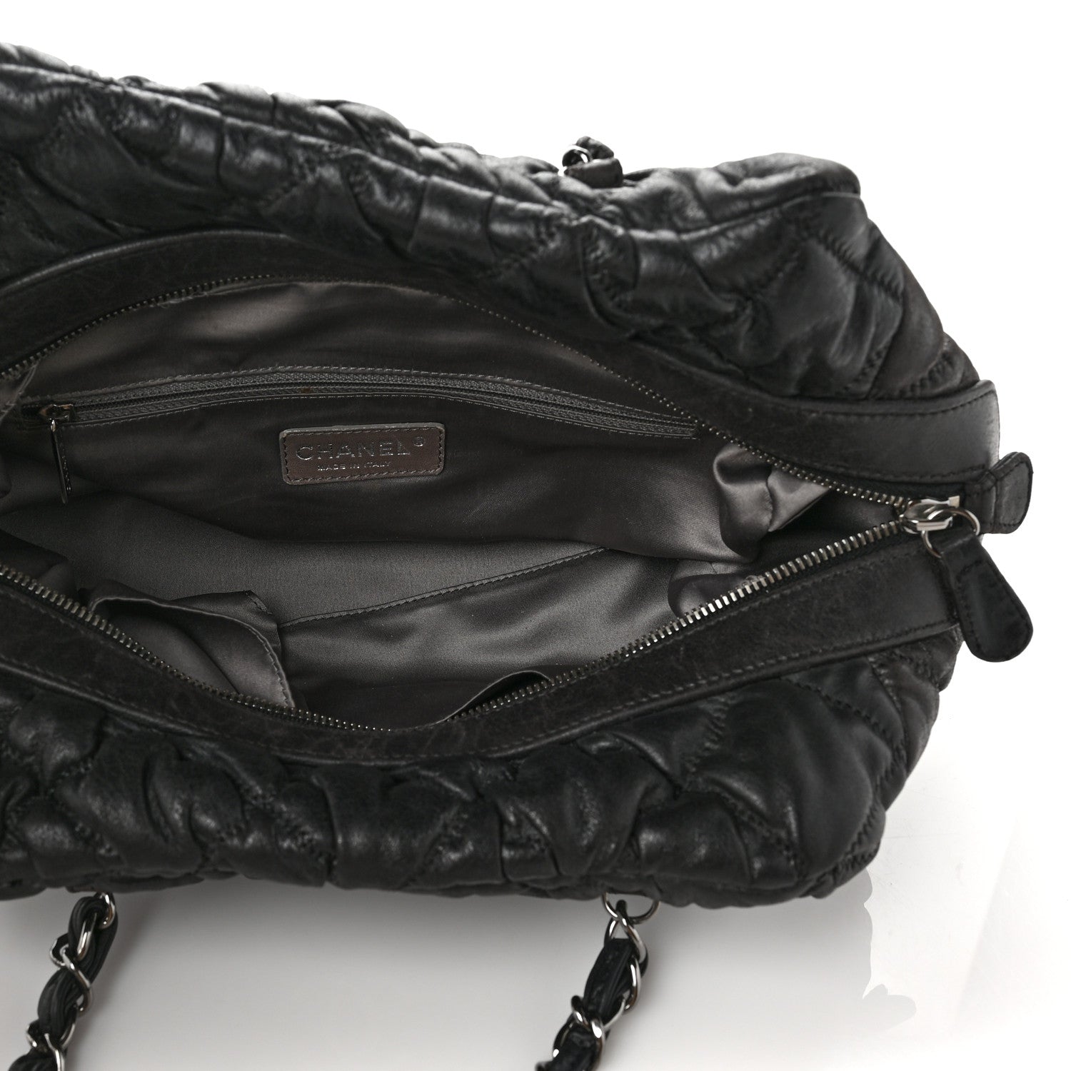 Chanel Calfskin Bubble Quilt Bowler Black 5 of 10