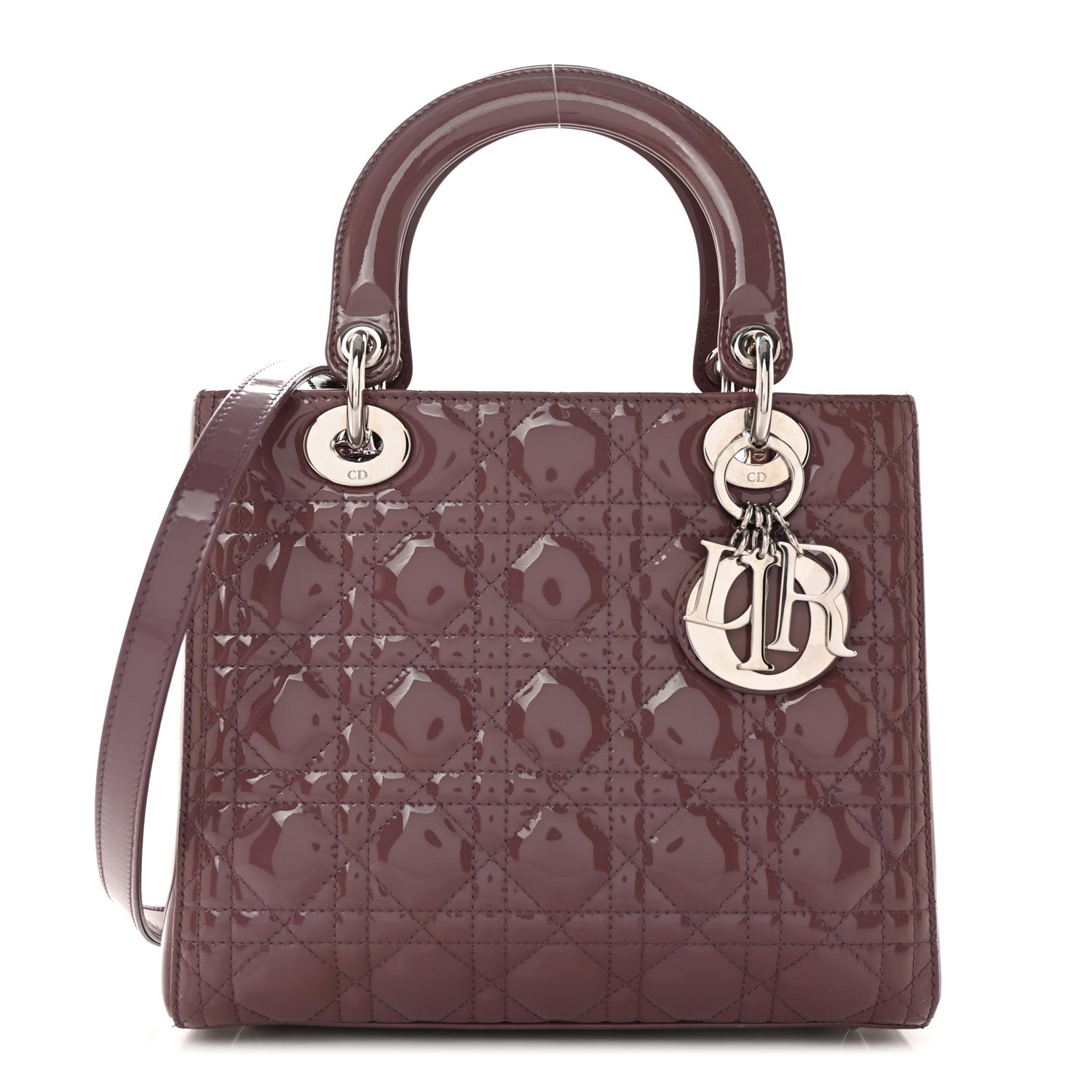 Christian Dior Patent Cannage Medium Lady Dior Purple 1 of 10