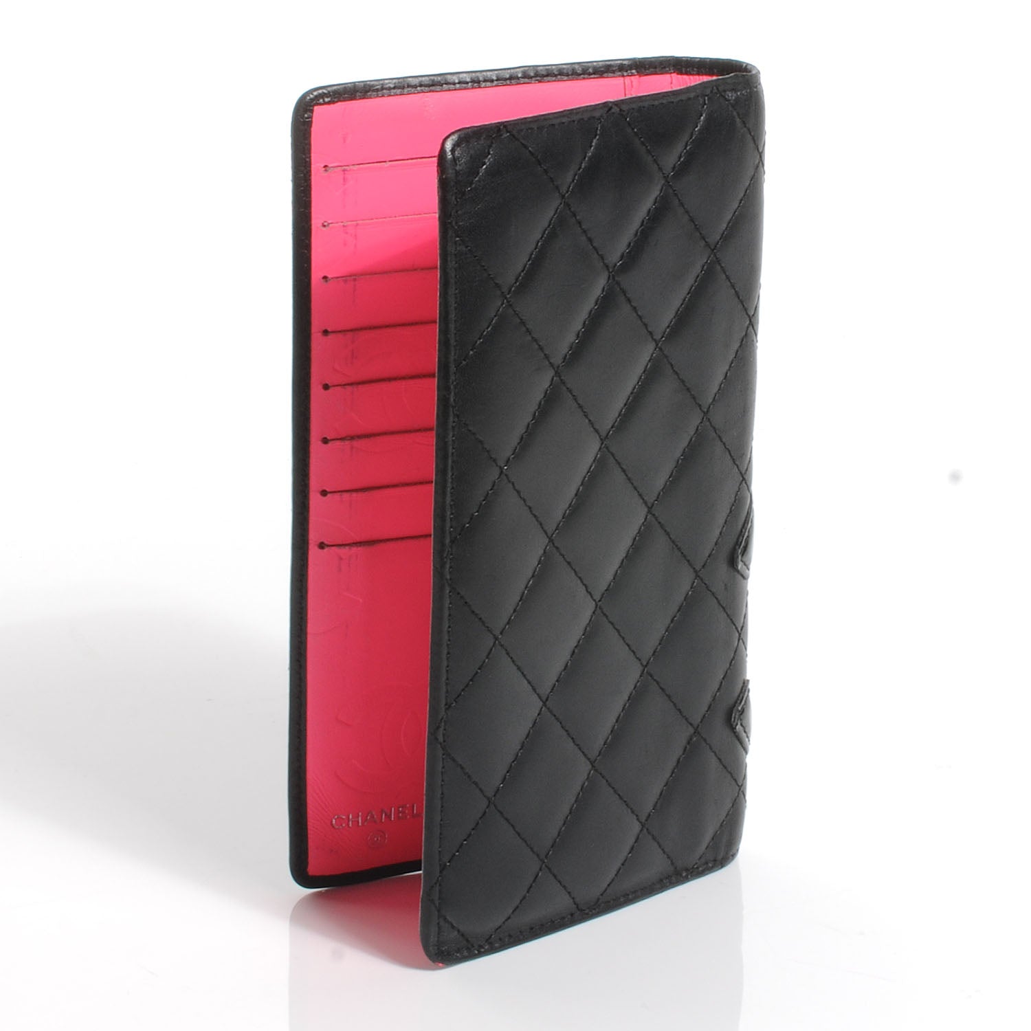 Chanel Calfskin Quilted Cambon Yen Wallet Black 3 of 9