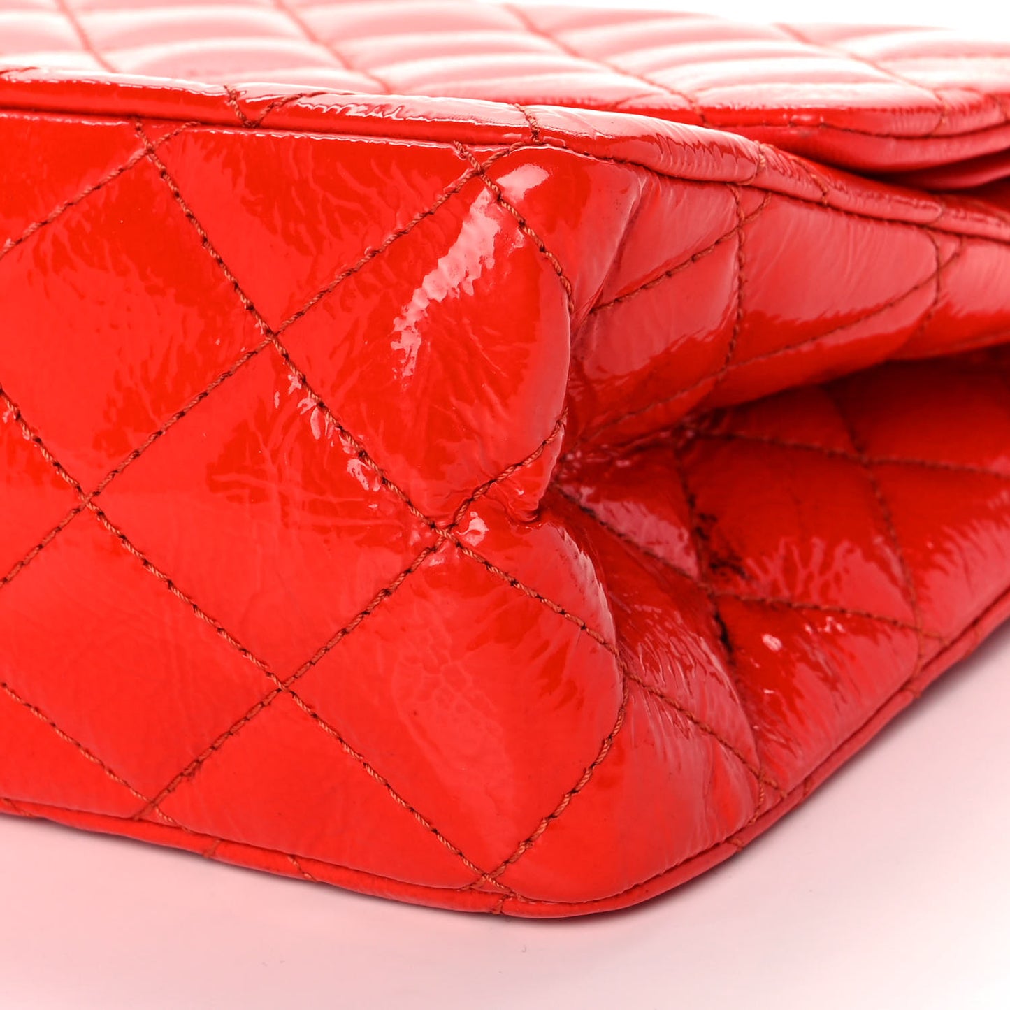 Distressed Patent Quilted 2.55 Reissue 227 Flap Red