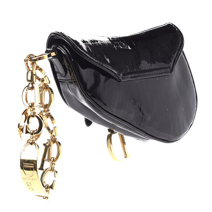 Christian Dior Patent Diorissimo Saddle Wristlet Black 2 of 10