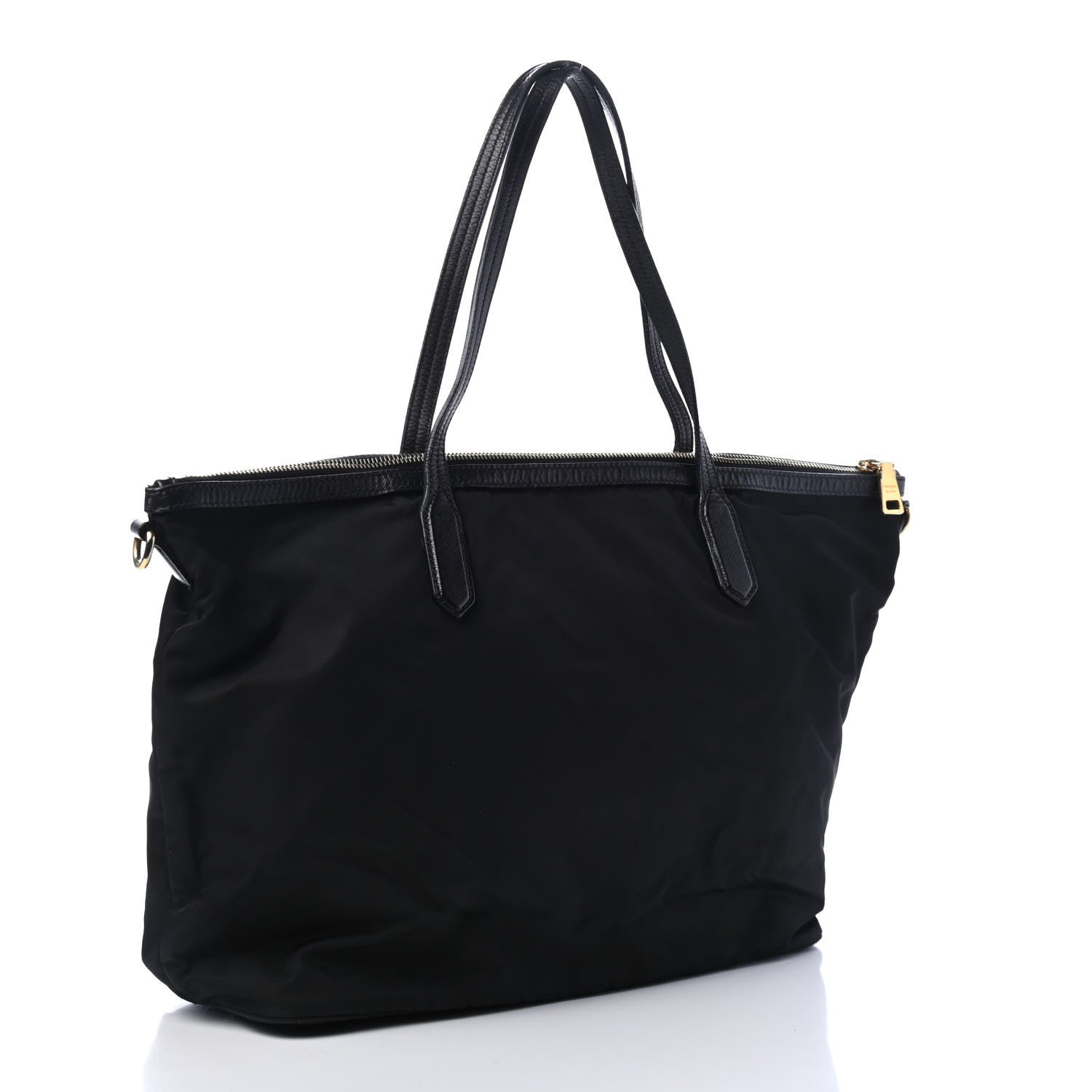 Prada Tessuto Nylon Saffiano Shopping Tote Black 2 of 4