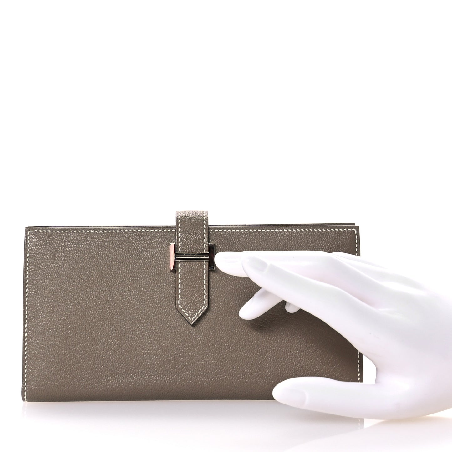 Chevre Mysore Bearn Gusset Wallet Etoupe