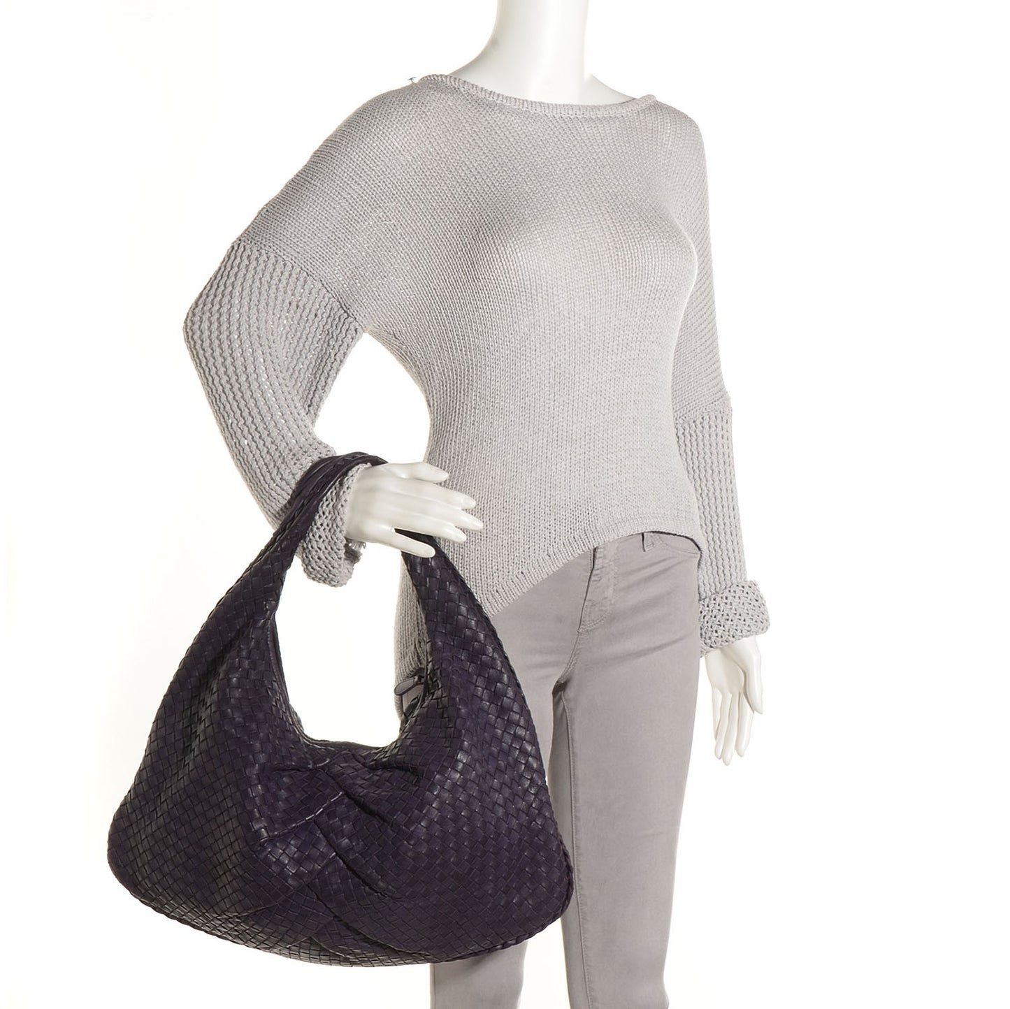 Nappa Intrecciato Pleated Large Veneta Hobo Turbolence