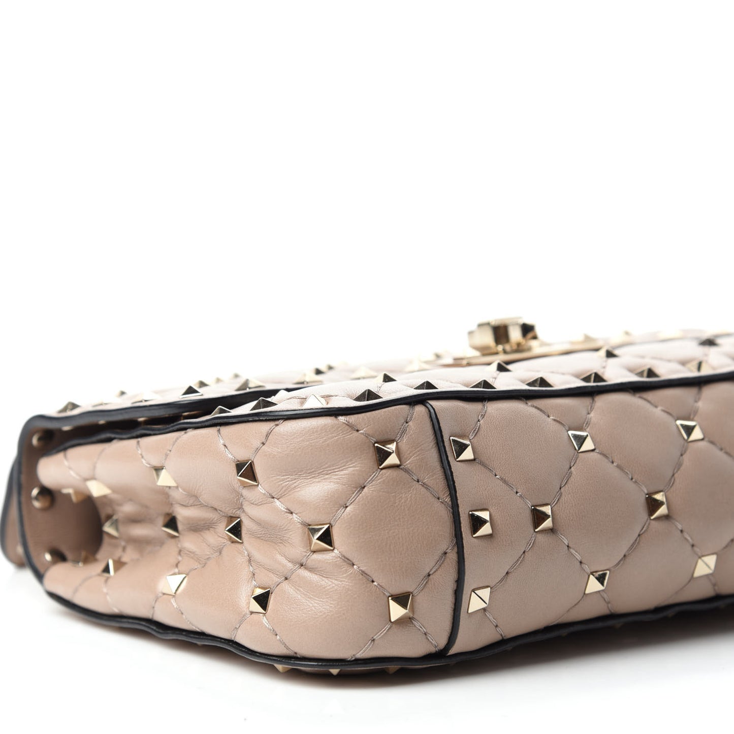Nappa Small Rockstud Spike Shoulder Bag Poudre