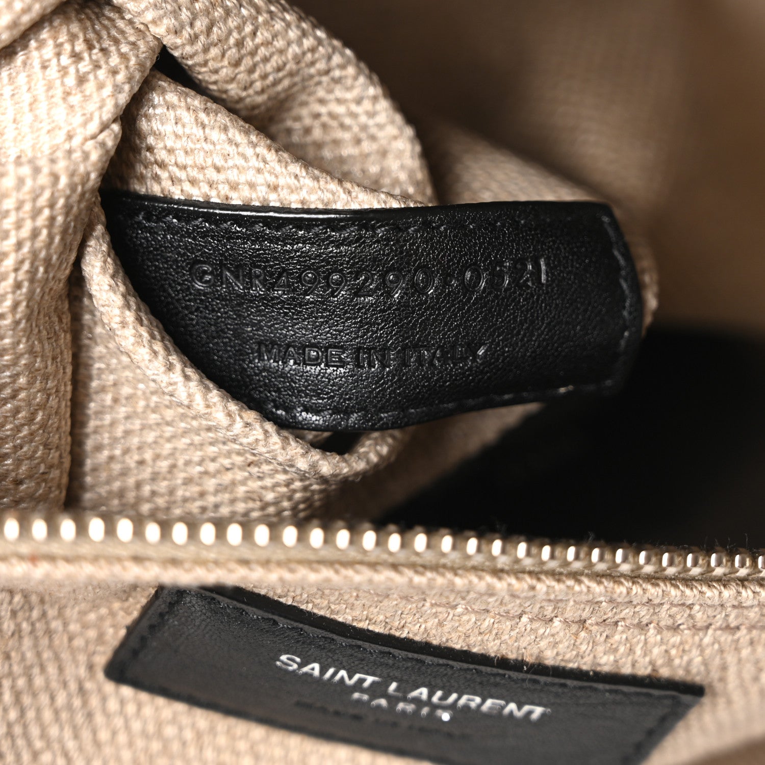 Saint Laurent Linen Calfskin Rive Gauche Tote Optic White 7 of 10
