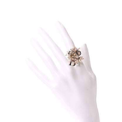 Christian Dior Pearl Star Logo Ring 6 Silver 2 of 5