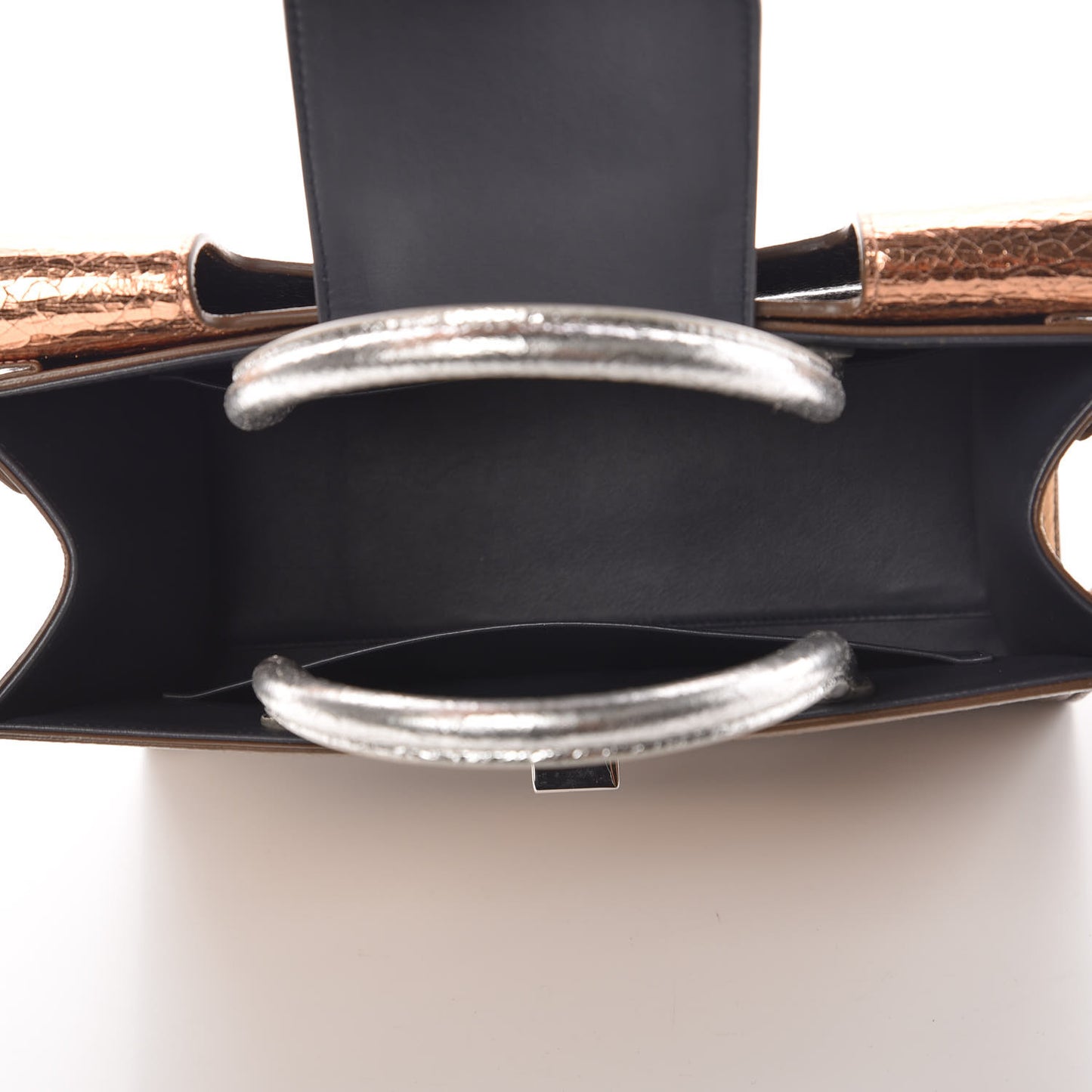 Metallic Calfskin Medium Diorever Flap Bronze