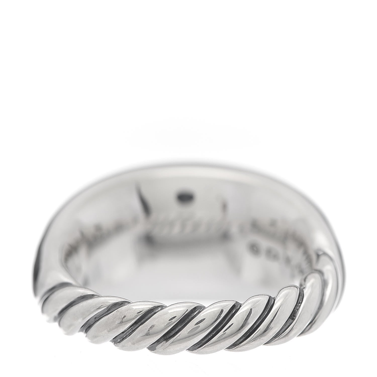 David Yurman Sterling Silver Diamond 11mm Pure Form Ring 54 7 3 of 5