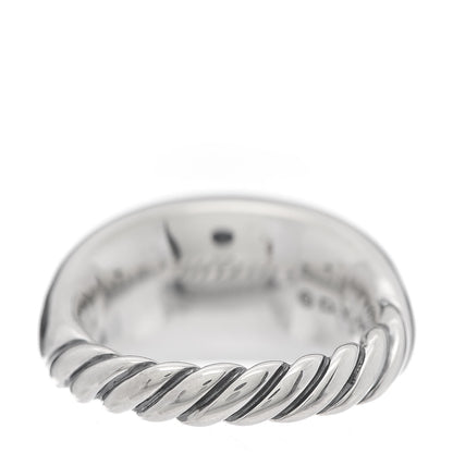 David Yurman Sterling Silver Diamond 11mm Pure Form Ring 54 7 3 of 5