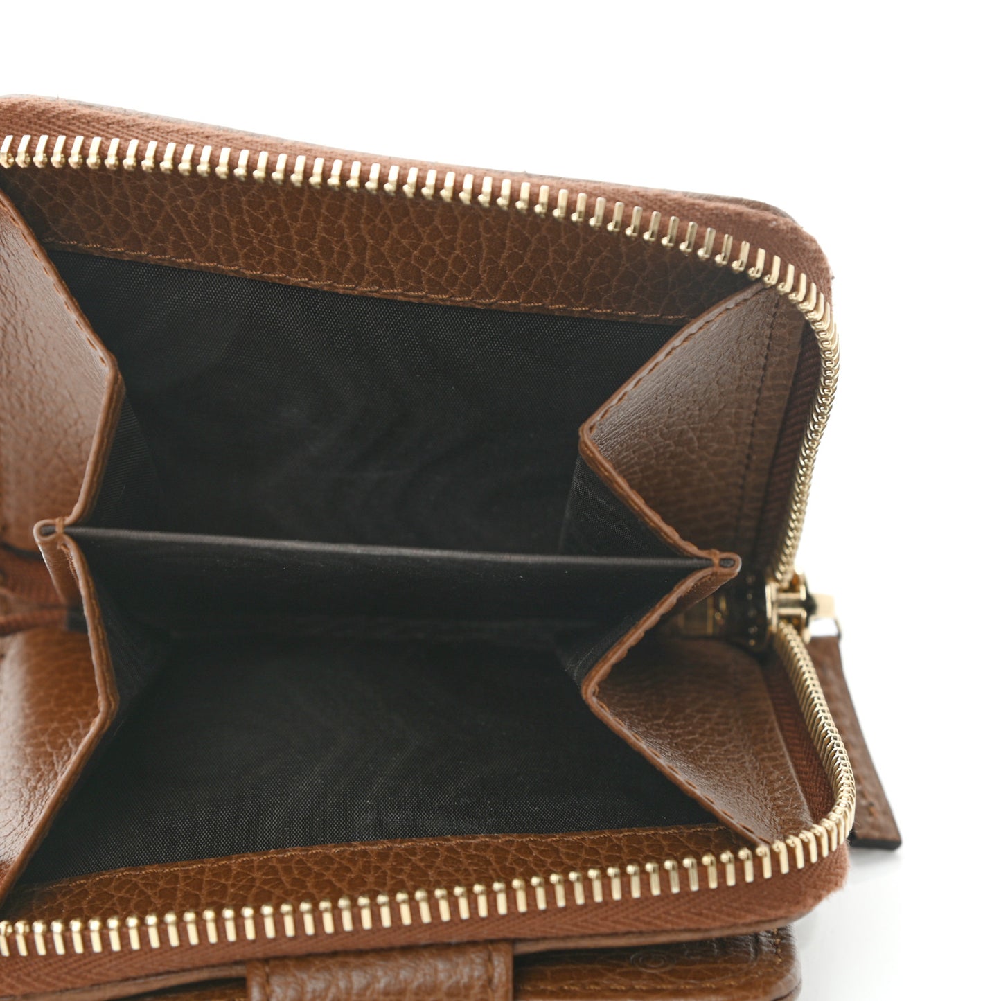 Monogram Dollar Calfskin Zip Around French Wallet Beige Ebony Tabacco