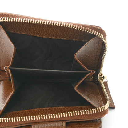 Gucci Monogram Dollar Calfskin Zip Around French Wallet Beige Ebony Tabacco 8 of 8