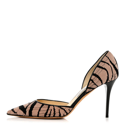 Jimmy Choo Lace Addison d'Orsay Pump 39.5 Pink Black 1 of 9