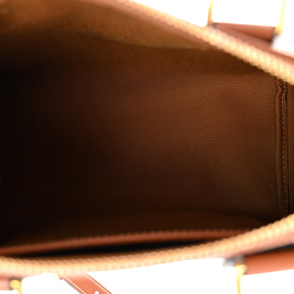 Celine Triomphe Canvas Calfskin Small Boston Bag Tan 5 of 11