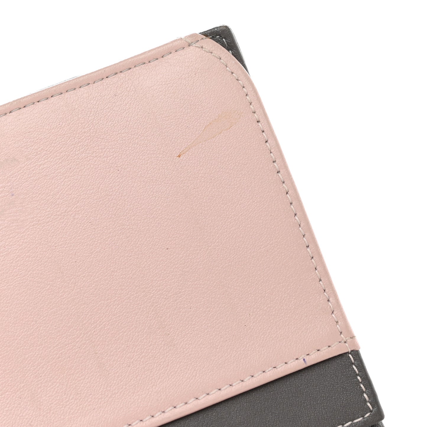 Aged Metallic Calfskin Large Palette Flap Wallet Silver