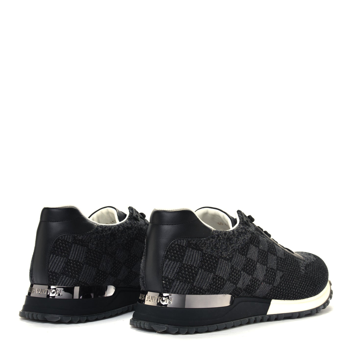 Calfskin Damier Run Away Sneakers 10 Graphite