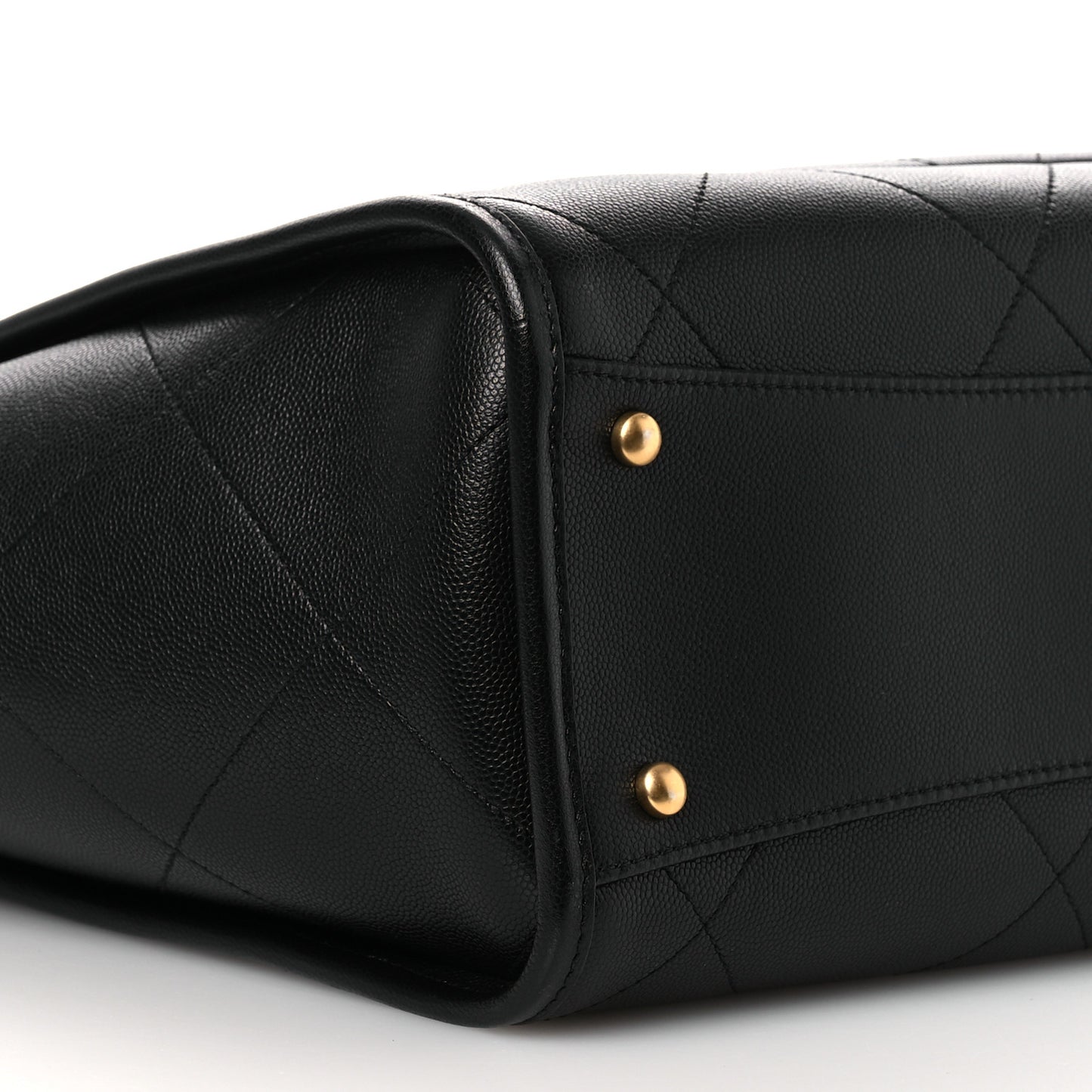Caviar Stitched Pocket CC Large Tote Black