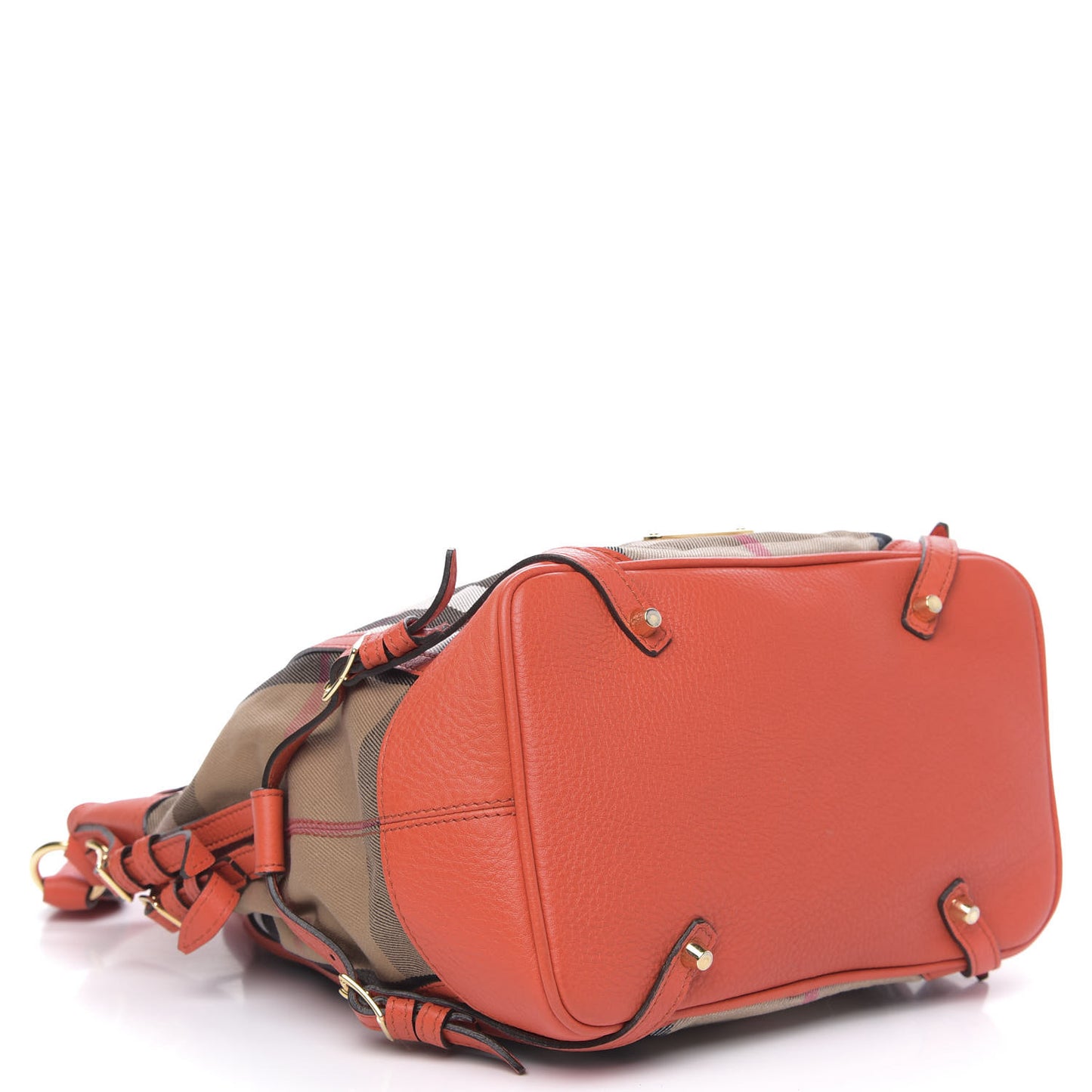 House Check Drawstring Hobo Orange