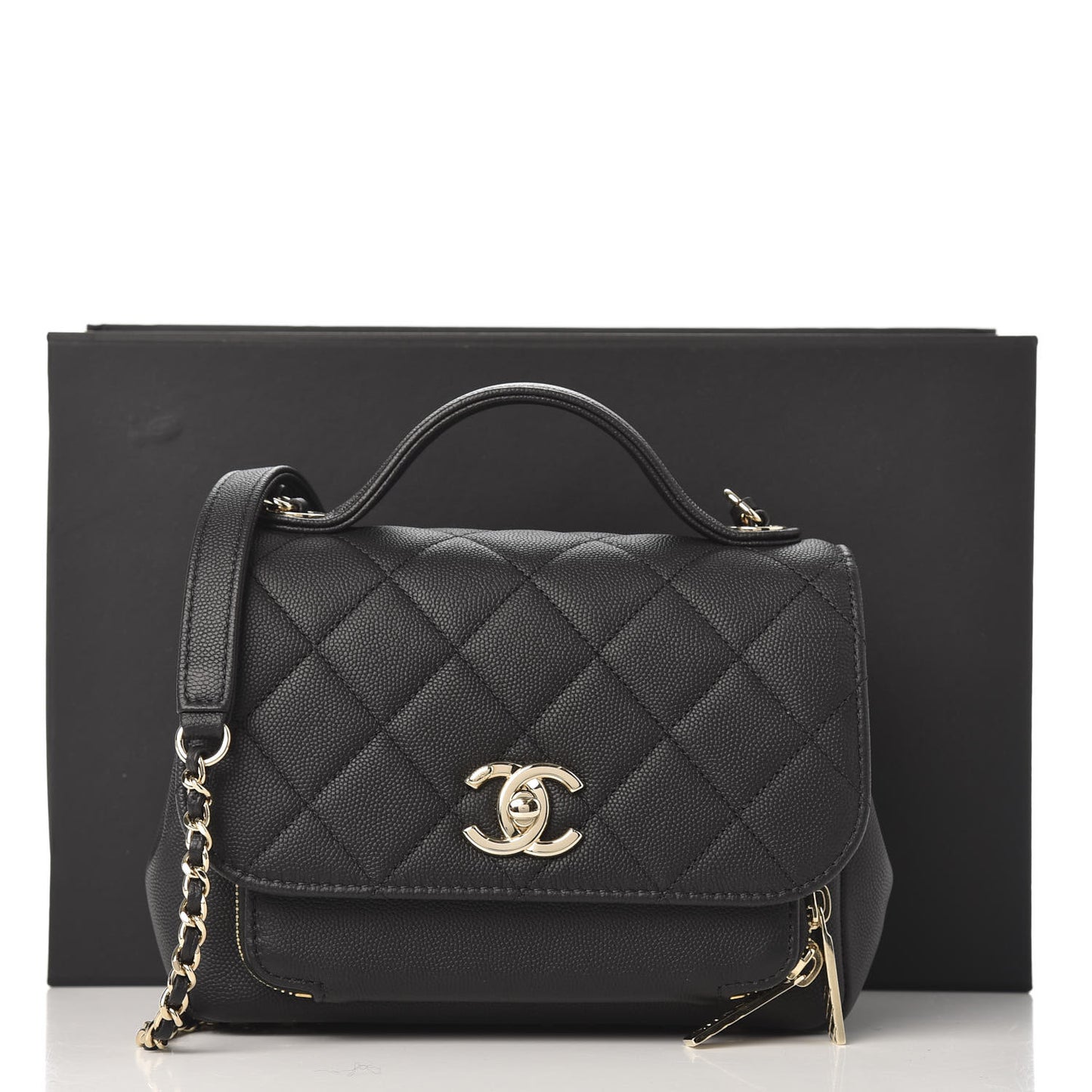 Caviar Quilted Small Business Affinity Flap Black