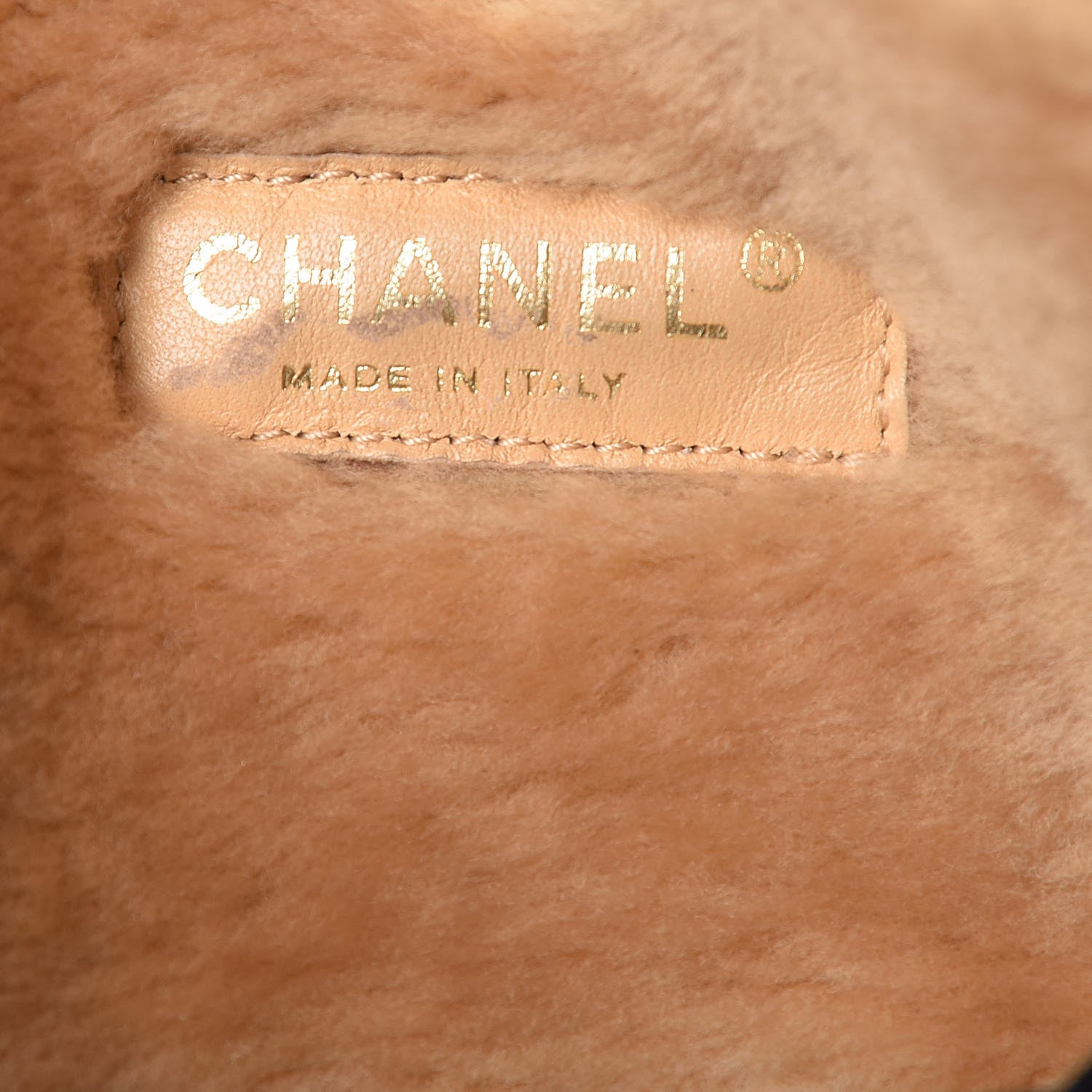 Chanel Shearling Suede Quilted Fur Flap Metallic Bronze 6 of 10