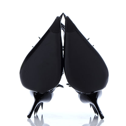 Balenciaga Glossy Calfskin Spiked Pumps 38 Black 6 of 9