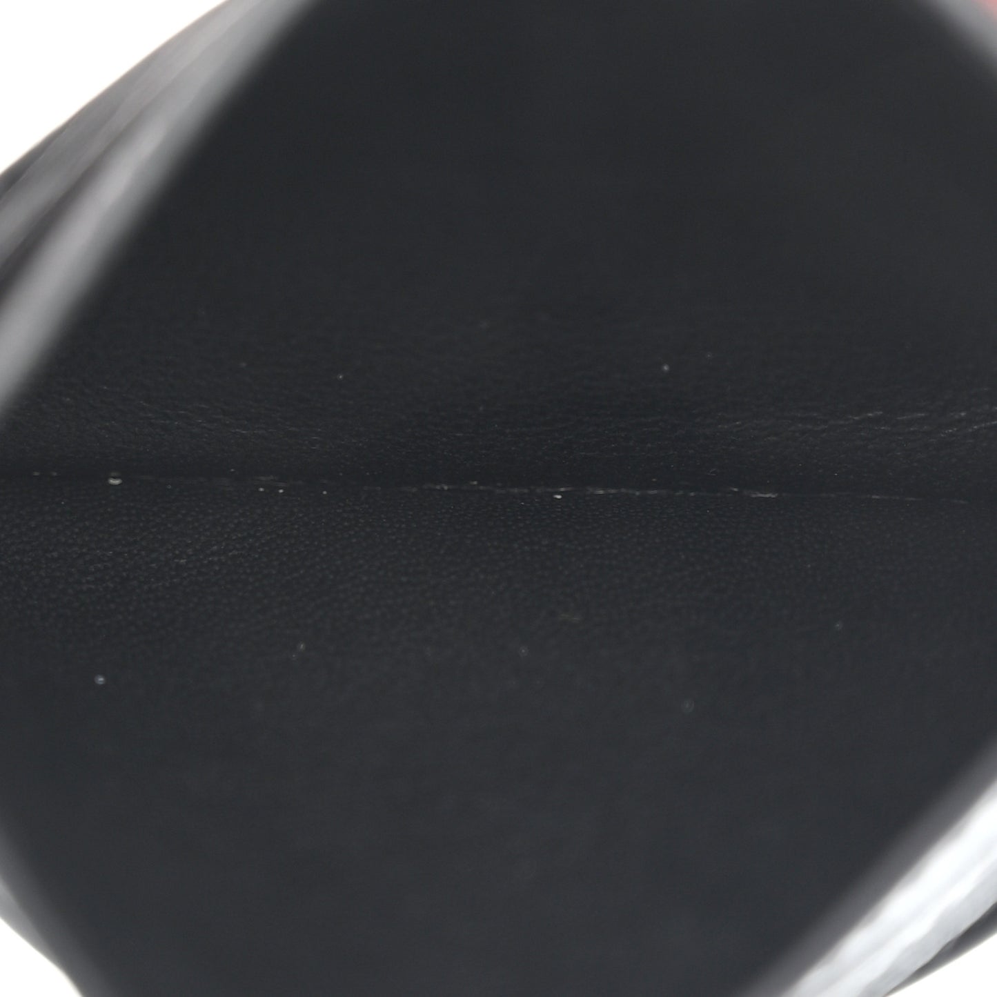 Grain De Poudre Matelasse Chevron Monogram Credit Card Case Black