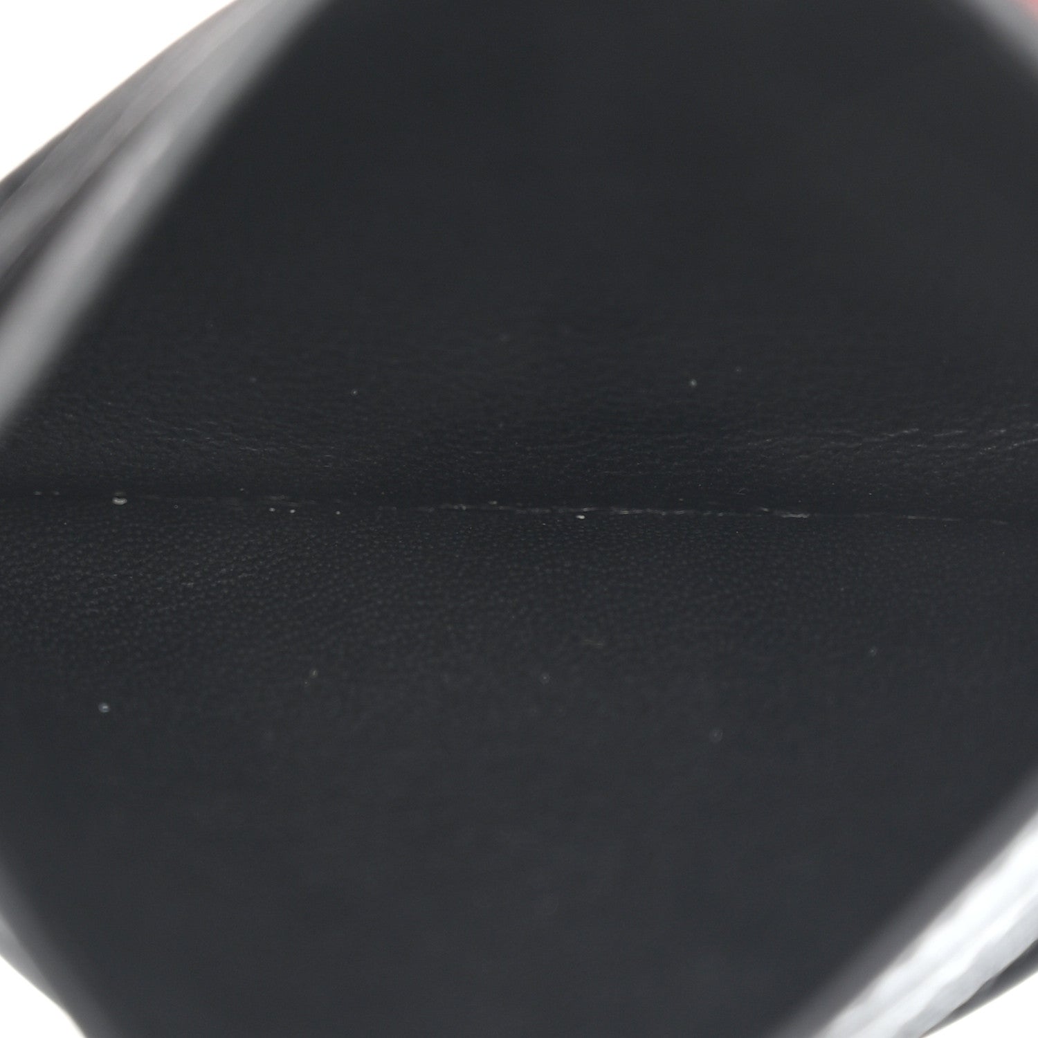 Saint Laurent Grain De Poudre Matelasse Chevron Monogram Credit Card Case Black 5 of 11