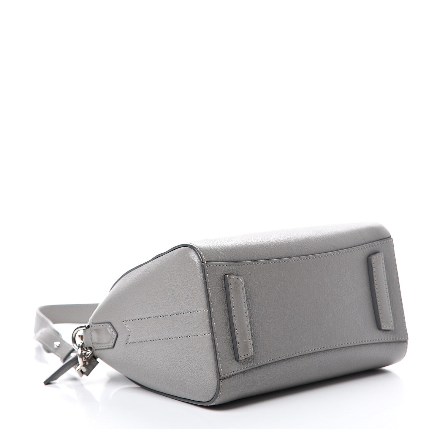 Sugar Goatskin Mini Antigona Pearl Grey