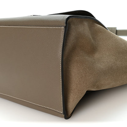Celine Drummed Calfskin Suede Medium Trapeze Souris 9 of 11