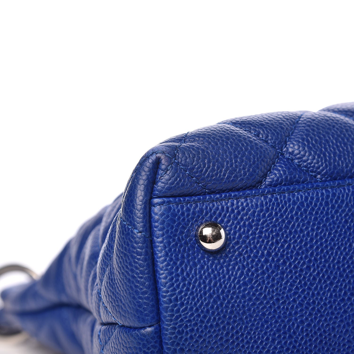 Chanel Caviar Quilted CC Shopping Tote Blue 8 of 13