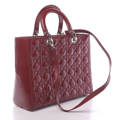 Christian Dior Patent Cannage Large Lady Dior Red 3 of 14
