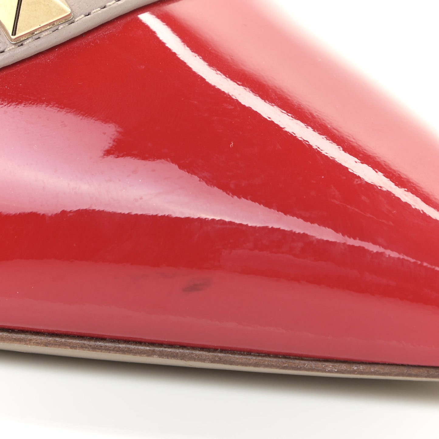 Patent Rockstud Ankle Strap 65mm Pumps 37 Rosso Valentino Poudre