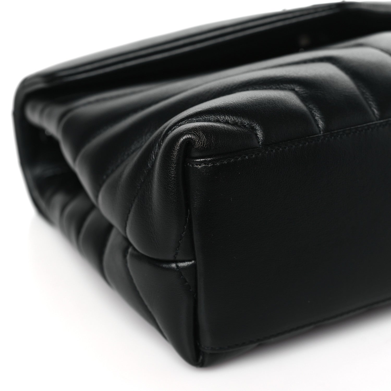Saint Laurent Calfskin Y Quilted Monogram Monochrome Small Loulou Chain Satchel Black 9 of 10
