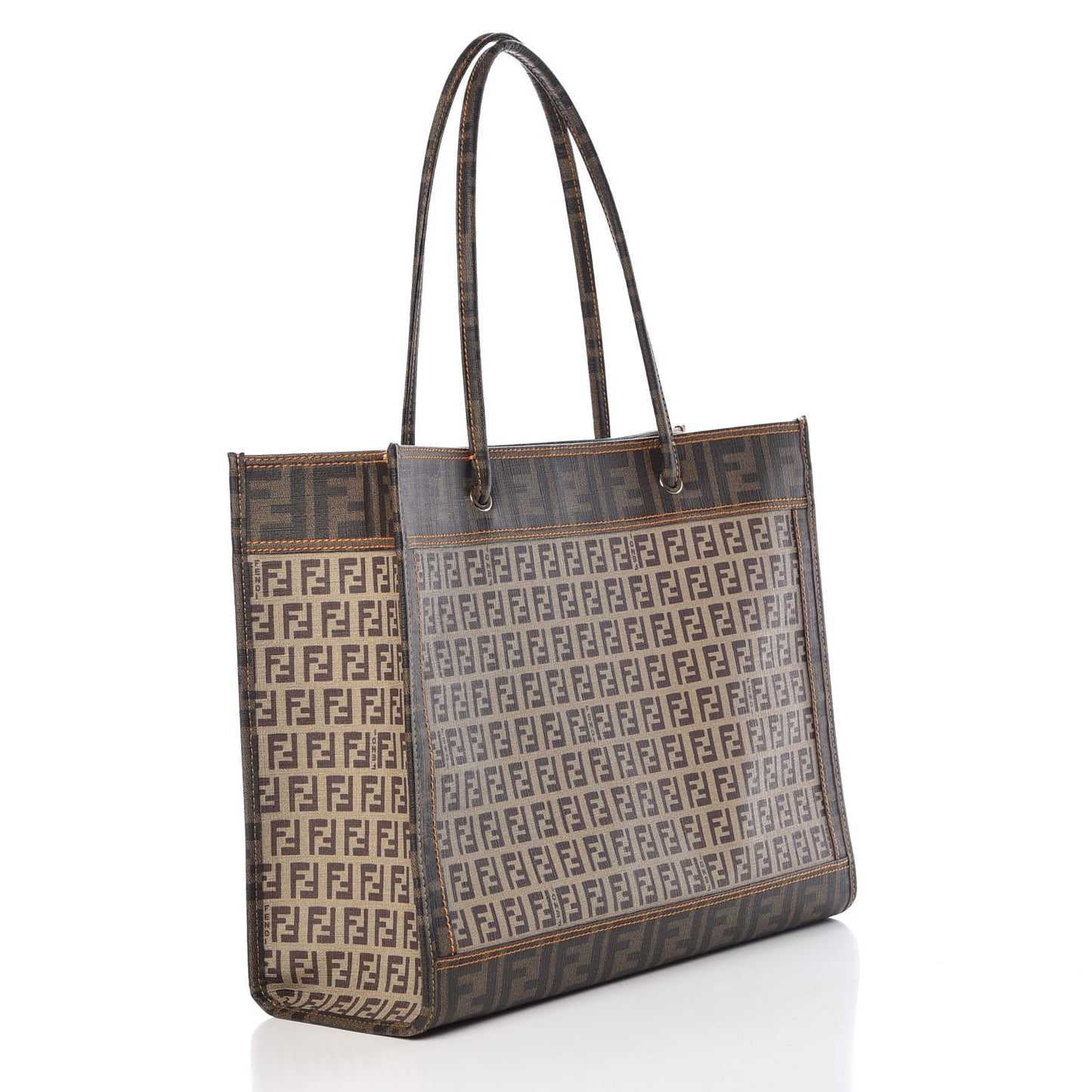 Metallic Calfskin Zucchino Zucca Spalmati Shopping Tote Tobacco