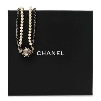 Chanel Pearl Crystal Lambskin CC Choker Gold Black 7 of 7