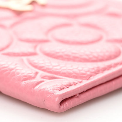Chanel Caviar Camellia Embossed Card Holder Pink 11 of 11