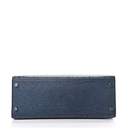 Hermes Ostrich Kelly Sellier 28 Bleu Roi 5 of 49
