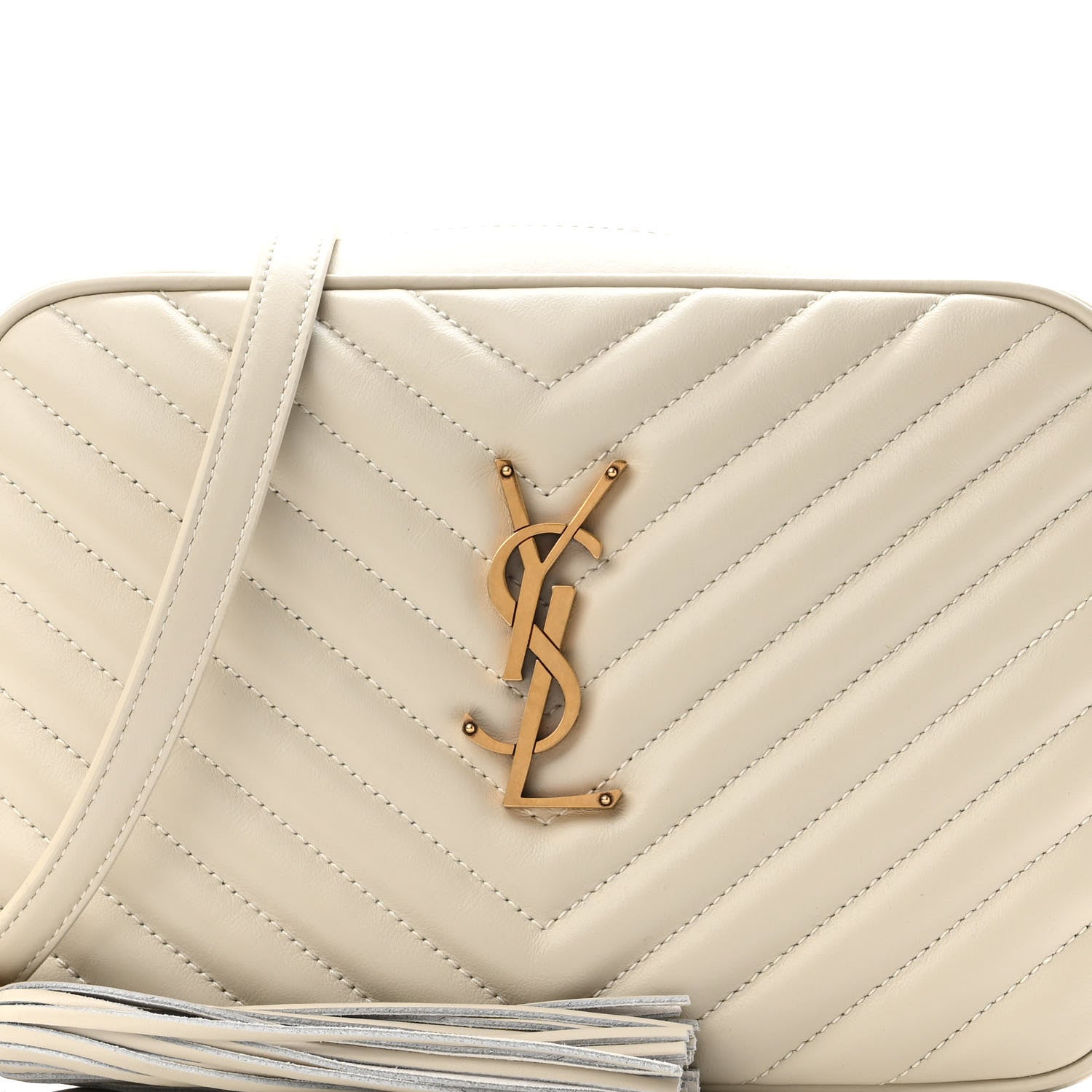 Saint Laurent Calfskin Matelasse Monogram Lou Camera Bag Crema Soft 8 of 10