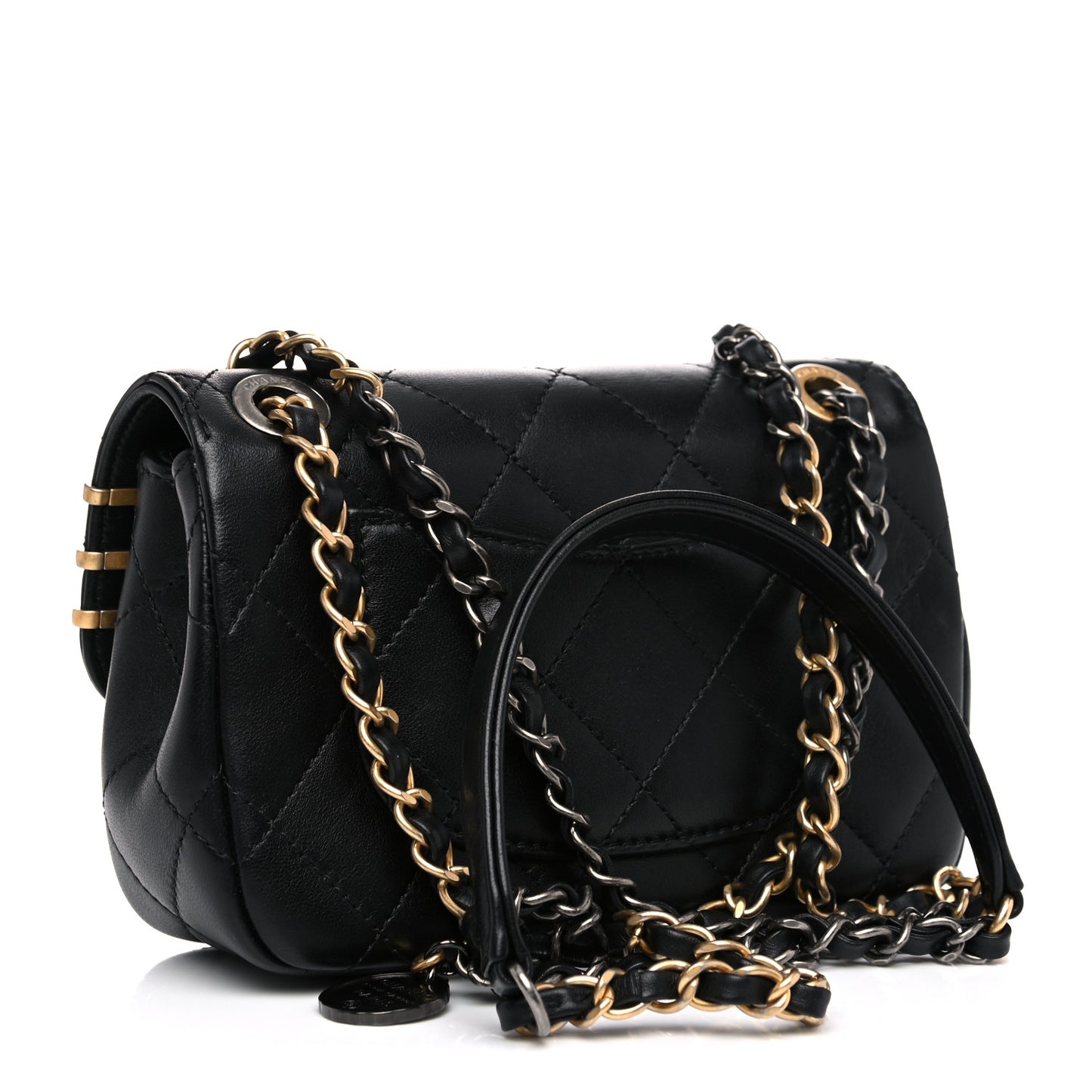 Lambskin Quilted Mini Coco Clips Single Flap Black