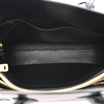 Saint Laurent Calfskin Bi-Color Small Sac De Jour Burgundy Black 5 of 15