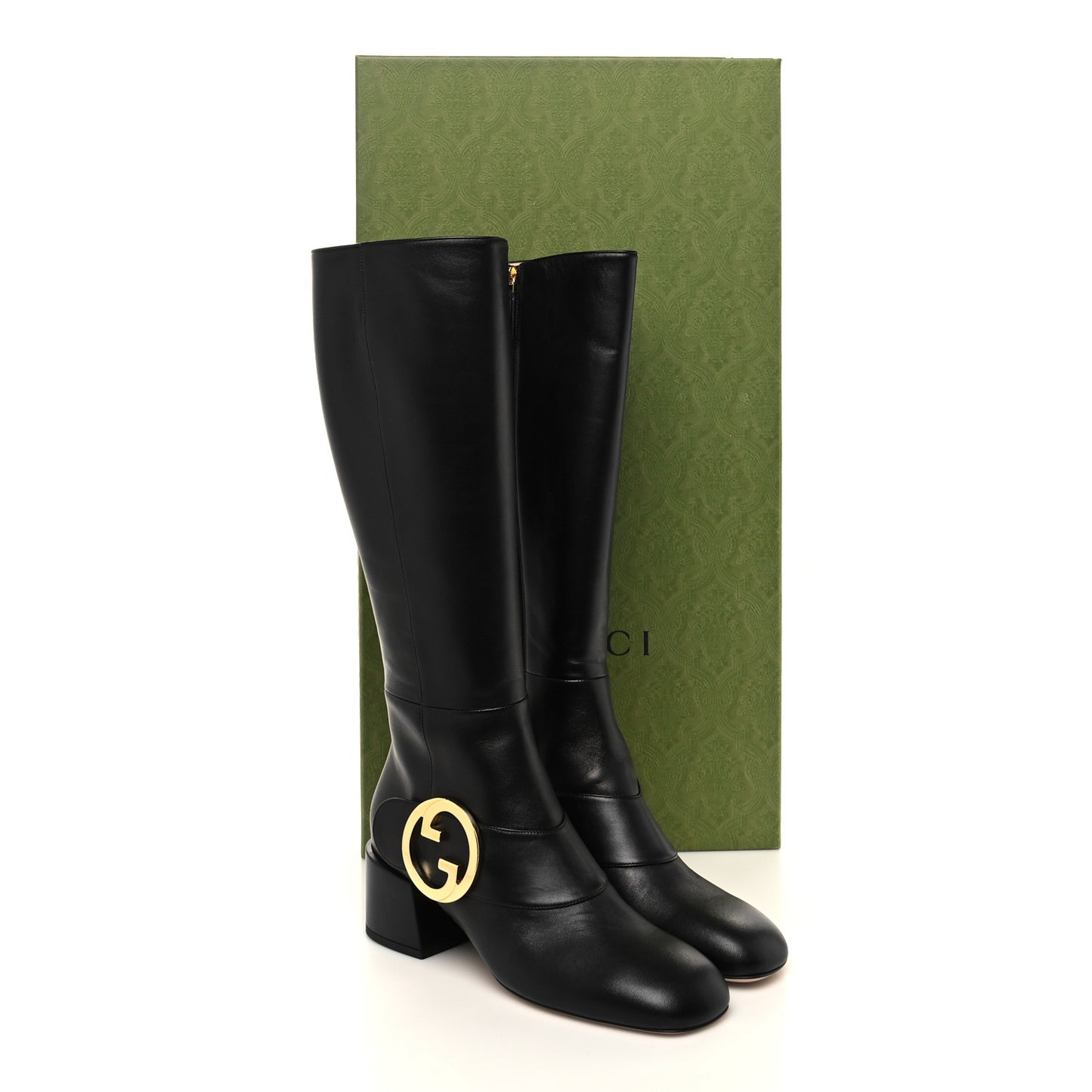 Nappa GG Blondie 55mm Knee High Boots 39 Black